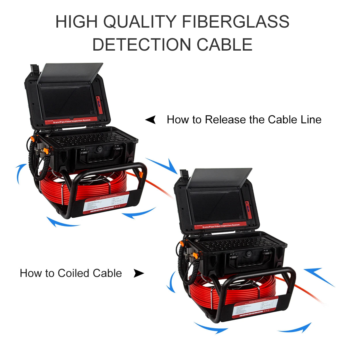 Pipe Inspection Camera 10.1inch1080P Screen,SYANSPAN Sewer Endonscope Self-Leveling 512HZ Sonde/Transmitter Meter Counter 30/50M