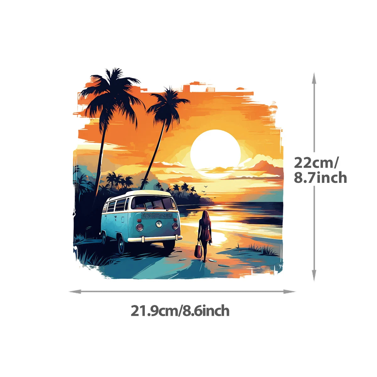 Summer Palm Tree Iron-On Transfers For Clothing Heat Transfer Diy Hoodies Clothes Stickers Stickers On The Fabric Man Woman
