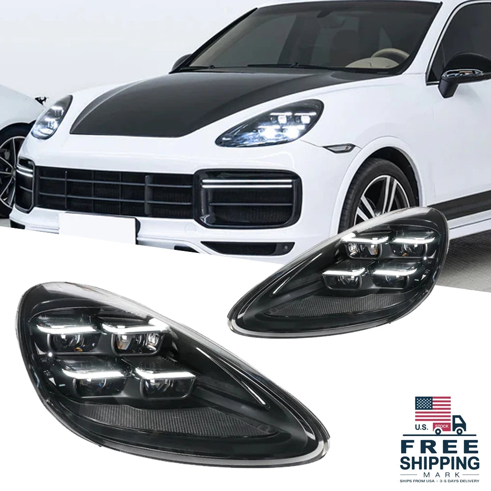 TYPY Car Accessories For Porsche Cayenne Headlights 2011-2017 958LEDMatrix Head Lamps Upgrade 2024 Style