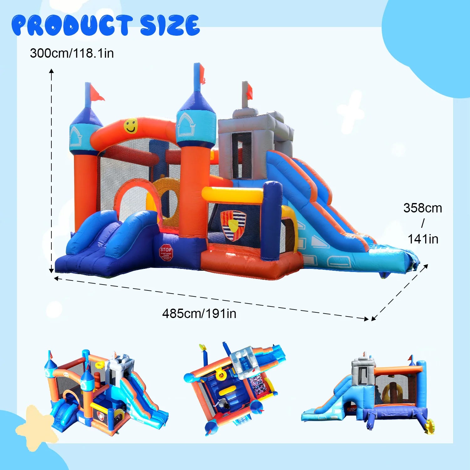 Giant inflatable Bounce House Big Size Inflatable Trampoline With Double Slide Courtyard Kids Jumping Castle Obstacle track