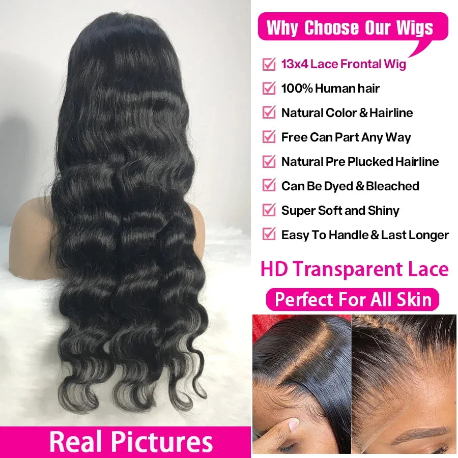200% Density 13x6 13x4 Deep Wave Hd Lace Frontal Wigs Human Hair 30 40 Inch Wet And Wavy Loose Water Wave Lace Front Wig 360 Curly Lace Frontal Human Hair Lace Wigs For Women Human Hair 100% Human Hair