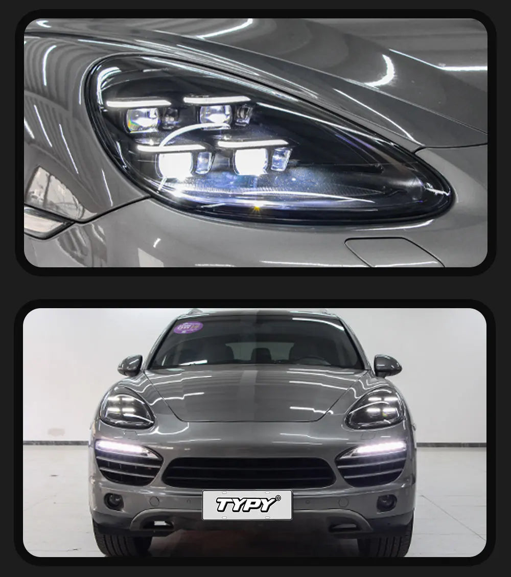 TYPY Car Accessories For Porsche Cayenne Headlights 2011-2017 958LEDMatrix Head Lamps Upgrade 2024 Style