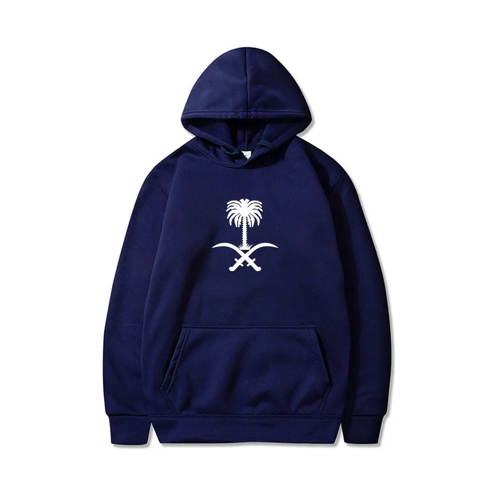 Casual Hoodies Emblem Of Saudi Arabia Country Flag Warm Winter Pullover Hoodie Men Women Unisex Hip Hop Style Sweatshirt