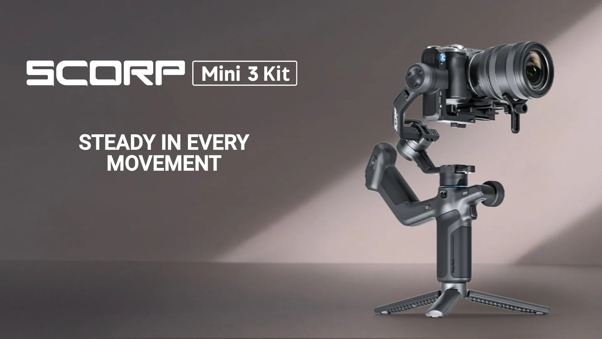 FeiyuTech SCORP Mini-3 Kit All-in-One Gimbal with Built-in AI Smart Tracking 2.0kg load, for Mirrorless Action Camera Smartphone