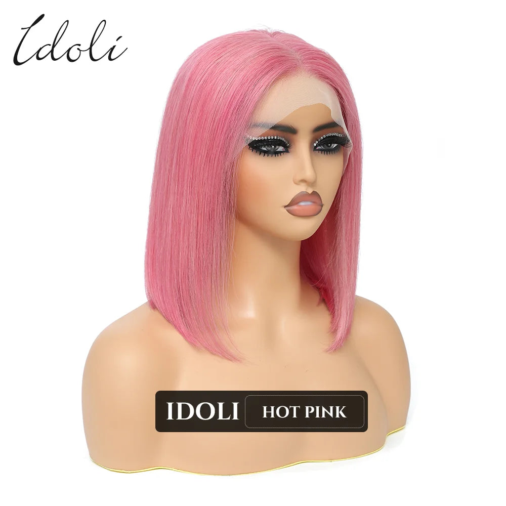 P27/613 Lace Front Wig Human Hair 13x4 Wear And Go Glueless Wigs Human Hair HD Blonde Highlight Lace Front BOB Wig Human Hair
