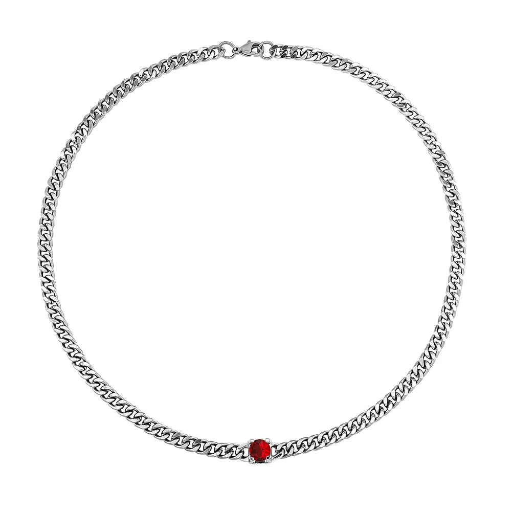 TOPGRILLZ 3MM Stainless Steel Cuban Chain With Cubic Zirconia Hip Hop Silver Gold Color Necklace Jewelry For Women