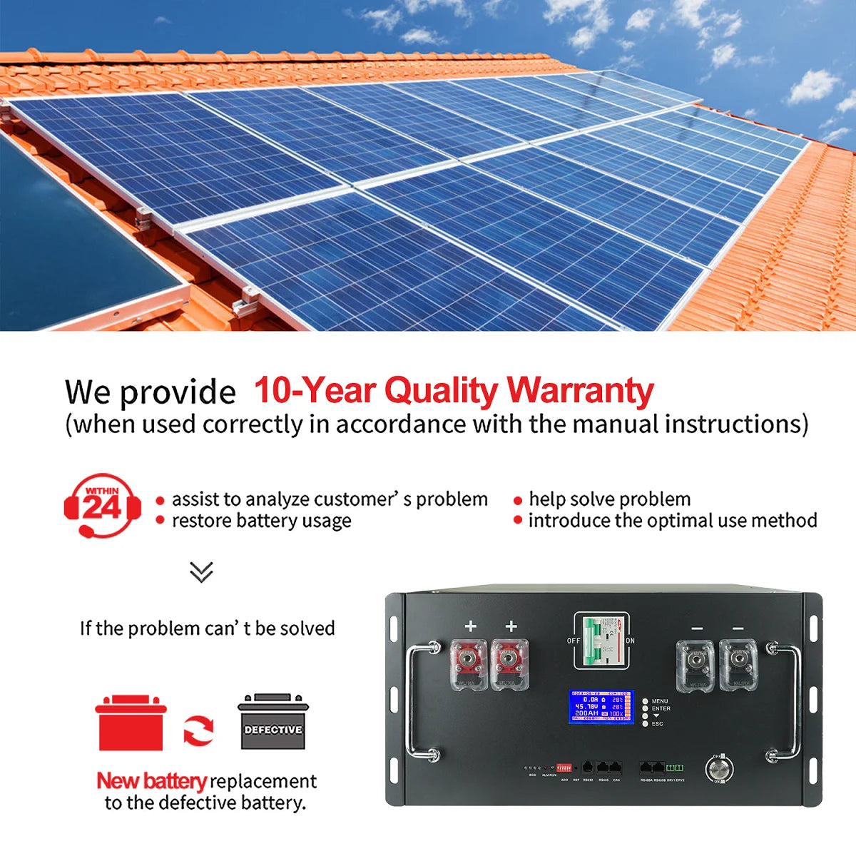 48V 100Ah 50Ah 120Ah 200Ah 300Ah LiFePO4 Battery 16S Built-in BMS 51.2V Lithium Iron Phosphate Batteries for RV Solar No VAT&TAX