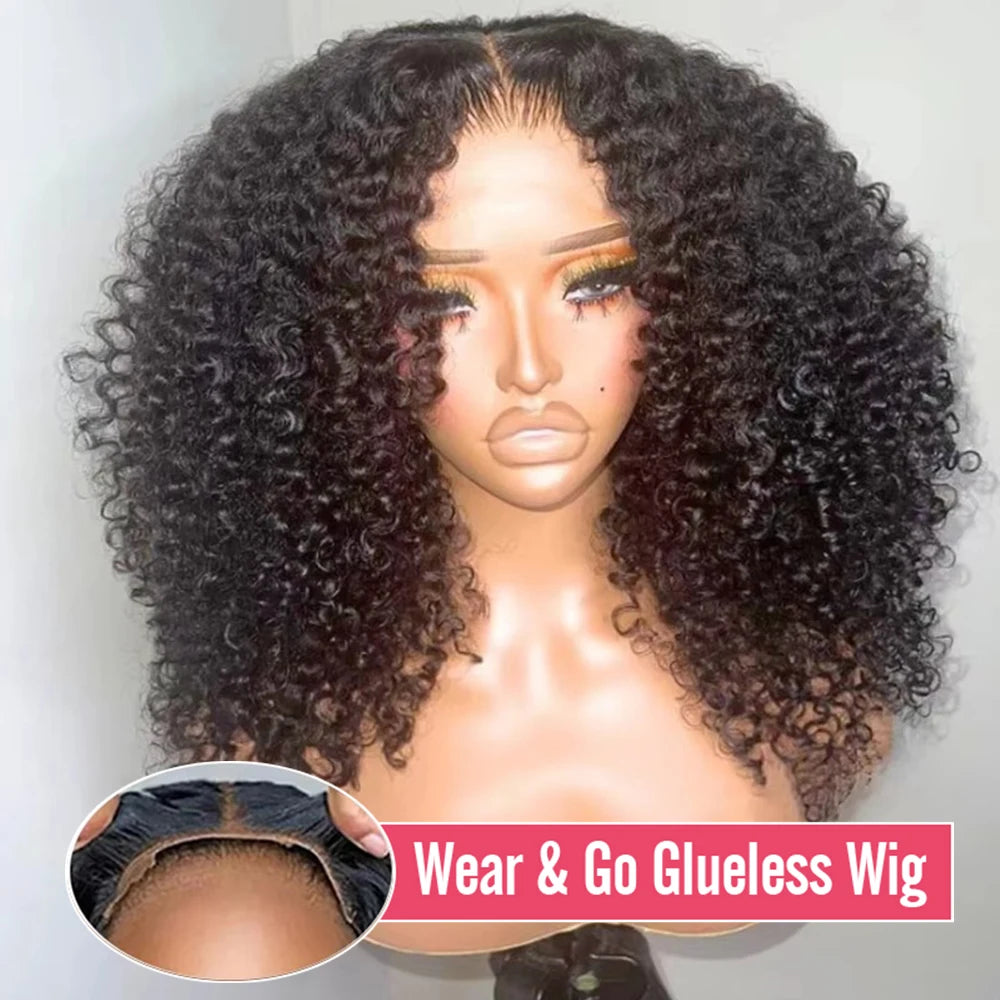 Glueless Wear And Go Kinky Curly Wig Human Hair Precut 7x5 13x6 HD Frontal Wigs Ready to Perplucked Curly Lace Front Wig On Sale