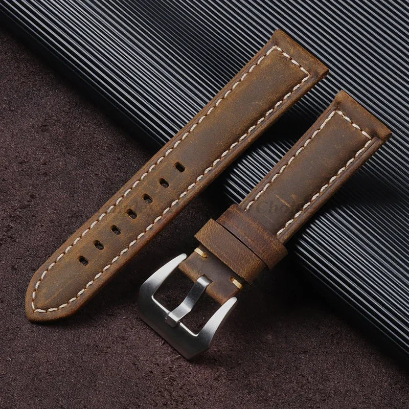 Genuine Leather Watch Strap for Panerai Band Men Women PAM111/441/312 Horse Cowhide Leather Belts 20mm 22mm 24mm 26mm for Casio
