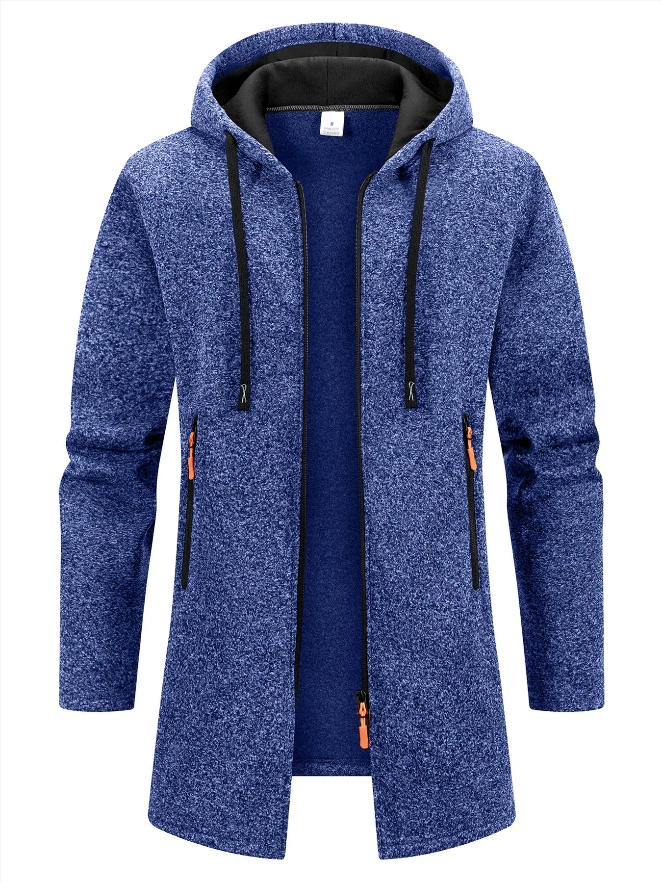 Men's Fleece Hoodies Long Sleeve Sweatwear for Men Zipper Hooded Sweatshirts Loose Autumn Winter Zipper Jacket Coat Warm Sweater