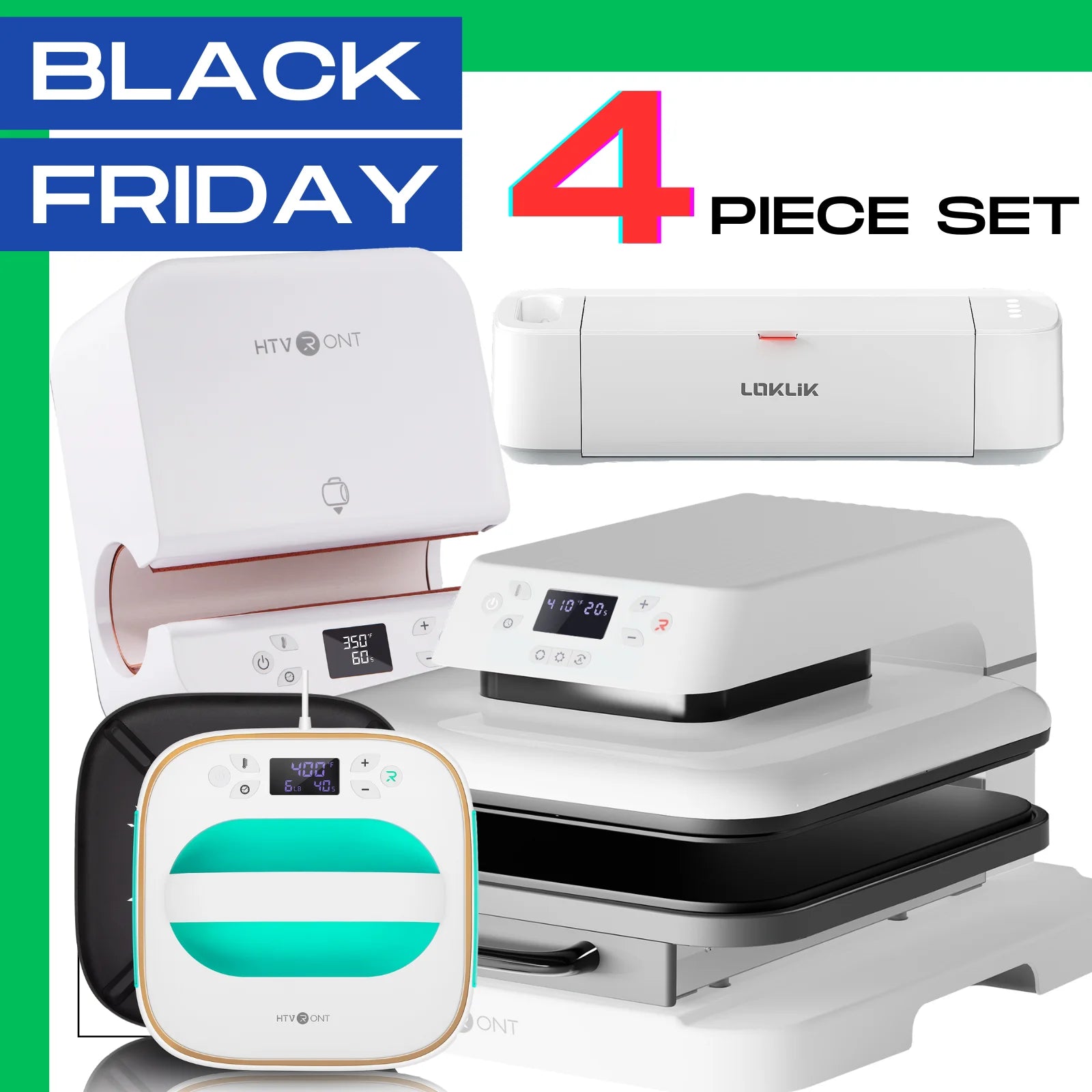 HTVRONT Automatic Heat Pres Machine+ Mug Tumbler Heat Press+ Square Heat Press+ Vinyl Cutter Machine for DIY Cups T-shirt +Gifts