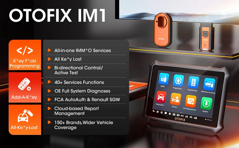 Car Key FOB Programming Tool OTOFIX IM1 All System Diagnostic Scan Tool Auto Key Programmer IMMO Function Key Tool 2 Year Update