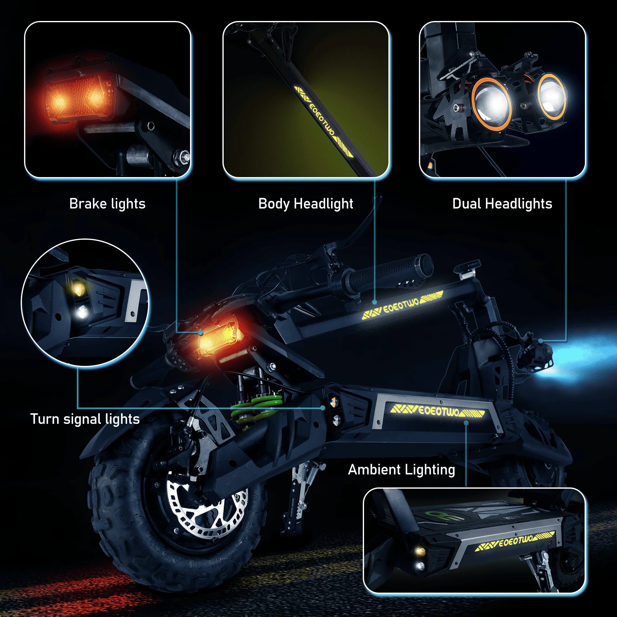 EOEOTWO Electric Scooter,6000W Dual Motor,55Mph Top Speed,60Miles Range,Scooter for Adults with Dual Suspension Hydraulic Brake