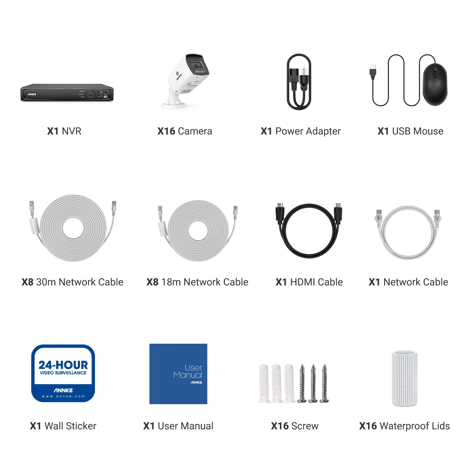 ANNKE 8CH 4K Ultra HD POE Network Video Security System 8MP H.265+ IP Camera Support Two Way Audio human & Vehicle Detection 4MM