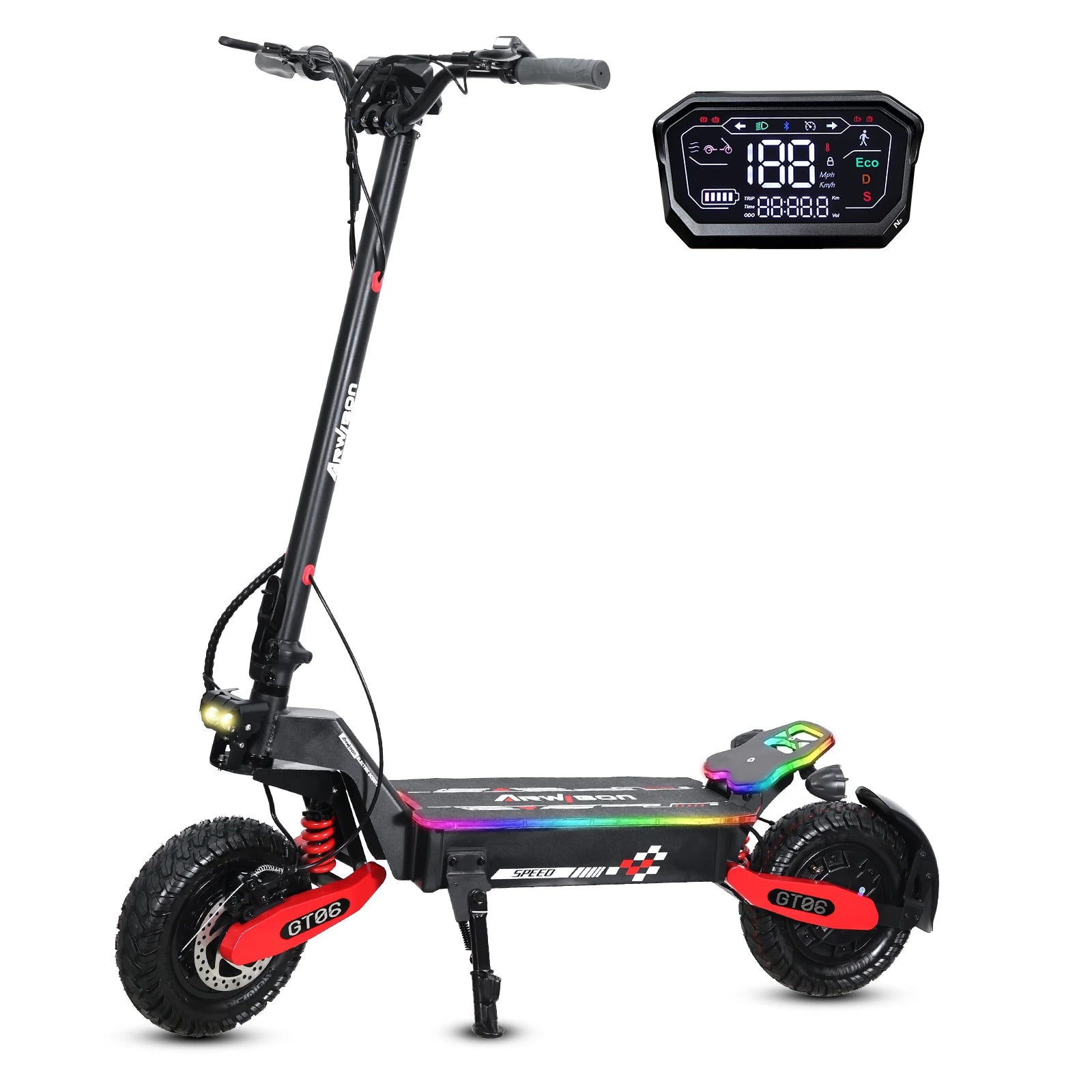Arwibon GT06Plus Adult Electric Scooter,Speed up to 35MPH, 52V23.4AH ,11 Inch Off-Road Tires, Foldable Sports Commuter E-Scooter