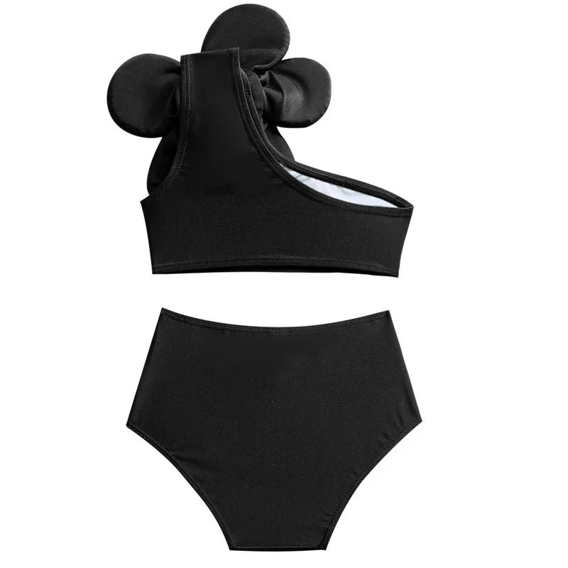 Baby Girls Swimwear Suits 2024 New Children Cute Sleeveless Swimsuit 2Pcs Kids Summer Solid Colour Set Fashion Beach Clothes