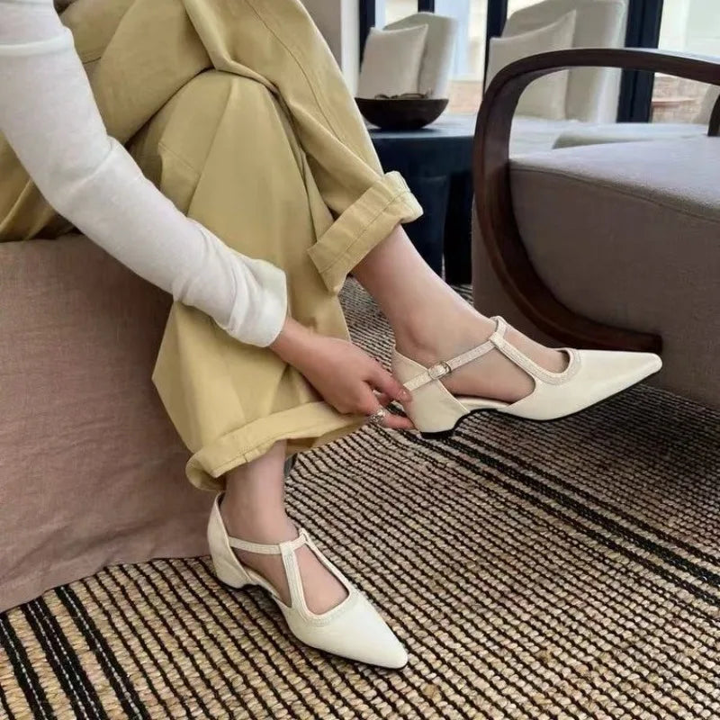 Summer fashion pointed-toe women's sandals Leather shoes with comfortable and elegant heels Available in strap style