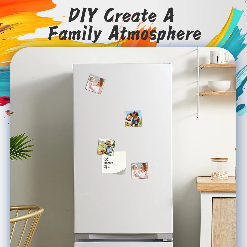 50×50mm Square Refrigerator Magnet Press Machine Fridge Sticker Making Machine With A Paper Cutter And 100Pcs Blank Consumables