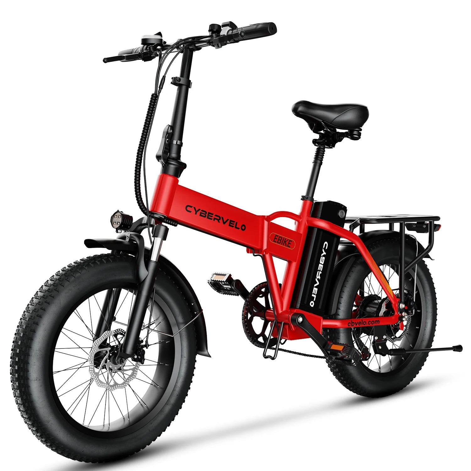 1000W Electric Bike for Adults Cybervelo EK4 Folding 48V 20Ah 30+MPH 80Miles 20" Fat Tire 7-Speed Off Road E-bike