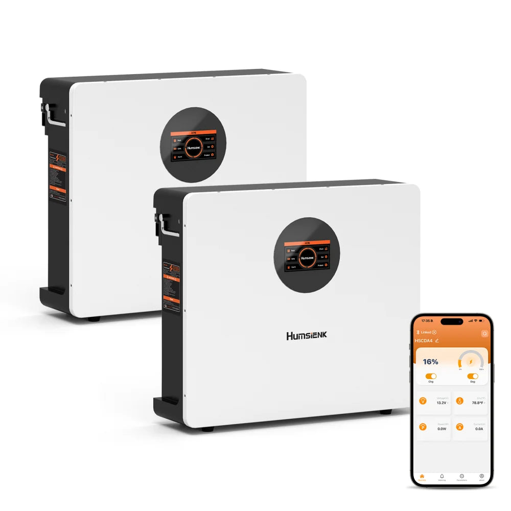 Humsienk 48V 100Ah LiFePO4 Battery WALL-Mounted Bluetooth &Real-time Monitoring Display 100A BMS For Inverter, RV, Solar Energy