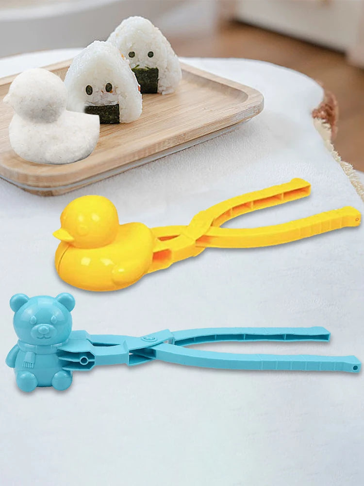 2/3/4PCS Duck Rice Mold DIY Sushi Molds Snowball/Rice Ball Maker Clip with Handle Cute Animal Rice Shaper Winter Snow Toys
