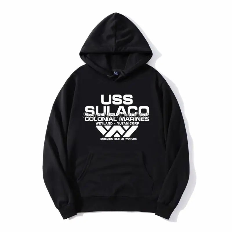 USCSS Hoodie Alien USS Sulaco Colonial Marines Aliens Off World Unisex Men Fleece Hoodies Hooded Sweatshirt Streetwear