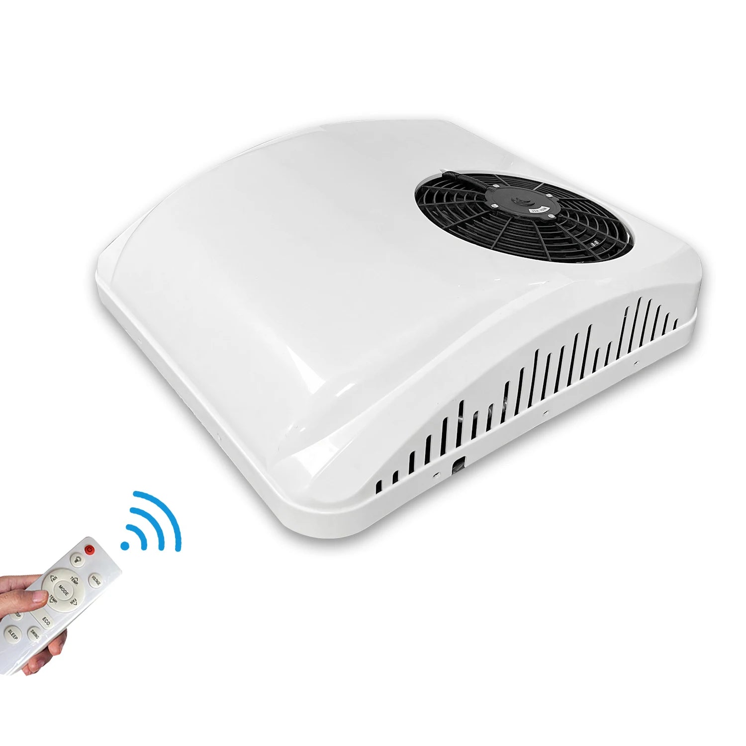 Treeligo 12V/24V 13500BTU Roof Air Conditioner Electric Cool RV Rooftop Parking AC Unit for Truck Camper Van Caravans Motor home