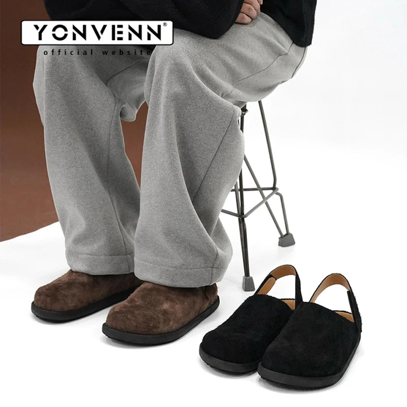 Summer New Sandals for Men Breathable Cow suede Birken Velcro Maillard Slippers Trendy Brown Sandals Comfortable to Wear