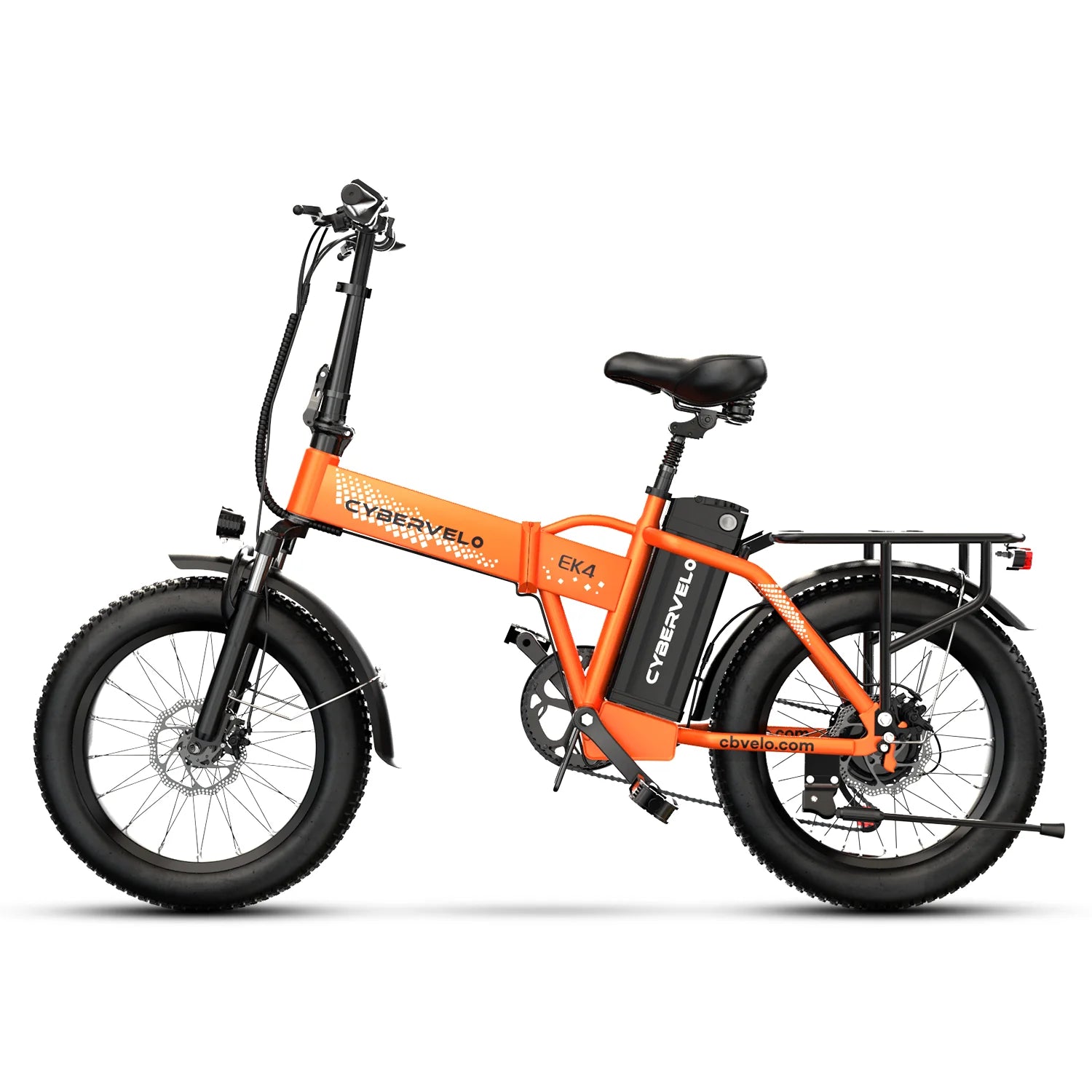 1000W Electric Bike for Adults Cybervelo EK4 Folding 48V 20Ah 30+MPH 80Miles 20" Fat Tire 7-Speed Off Road E-bike