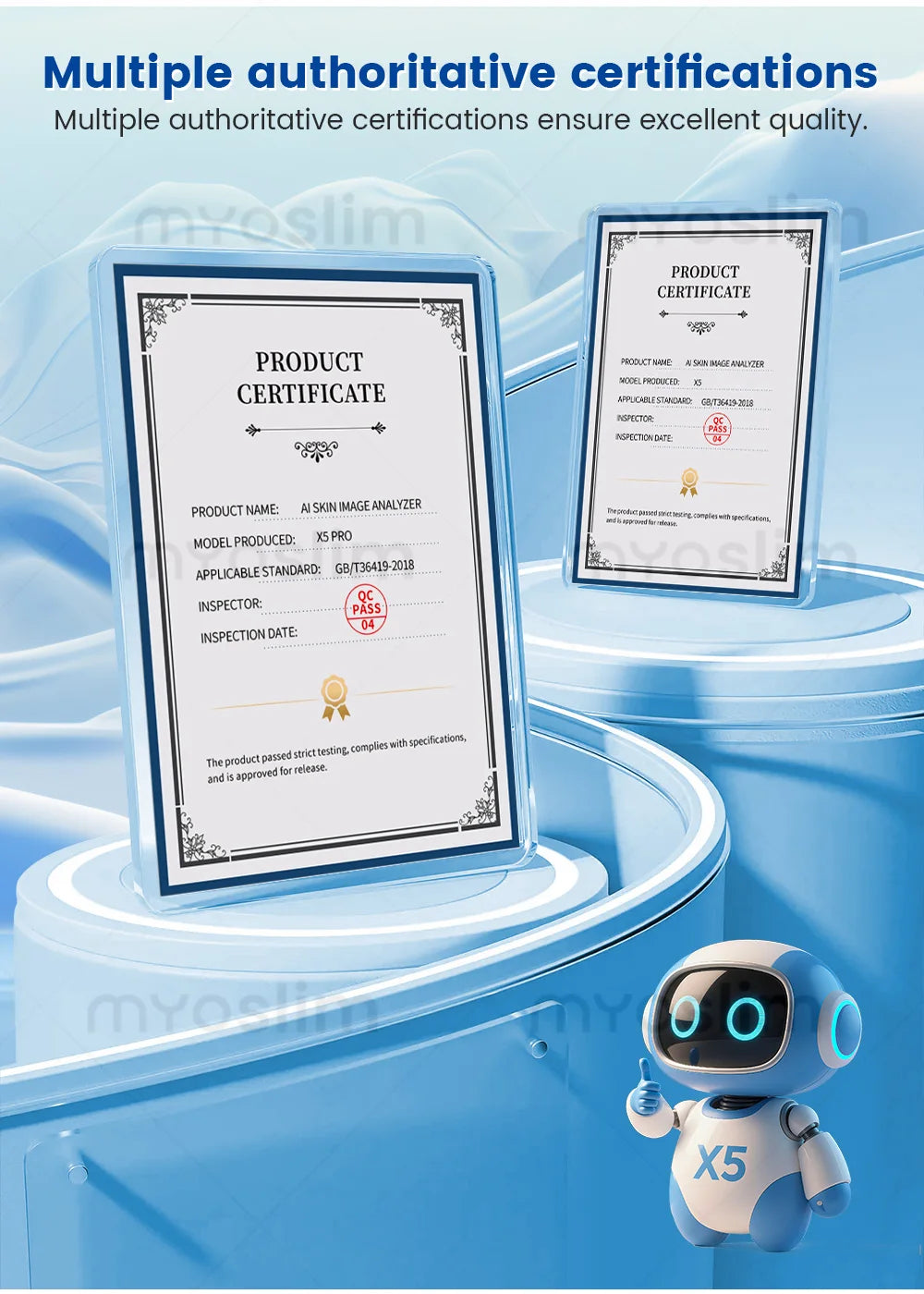 X5/X5 Pro AI Skin Image Analya Intelligence Deep Facial Skin Analysis Detector Follicle Testing Skin Analysis Magnifier