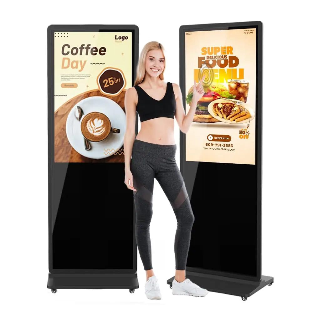 65 Inch 4K Digital Signage Kiosk Indoor Floor Standing Commercial Monitor Advertising Display LCD Totem with HDMI Input Player