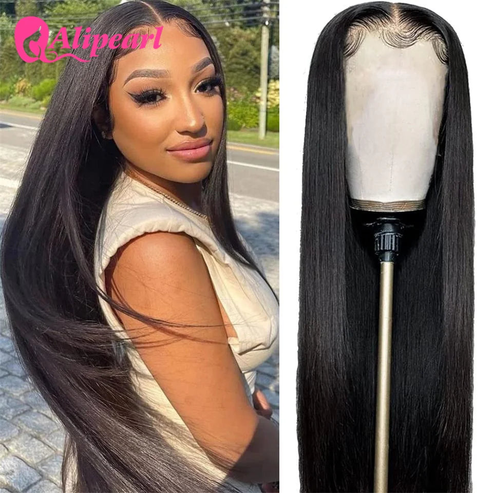 AliPearl Hair Real HD 5x5 Lace Closure Wig Human Hair Wigs Brazilian Straight Human Hair Wig Pre-Plucked For Women