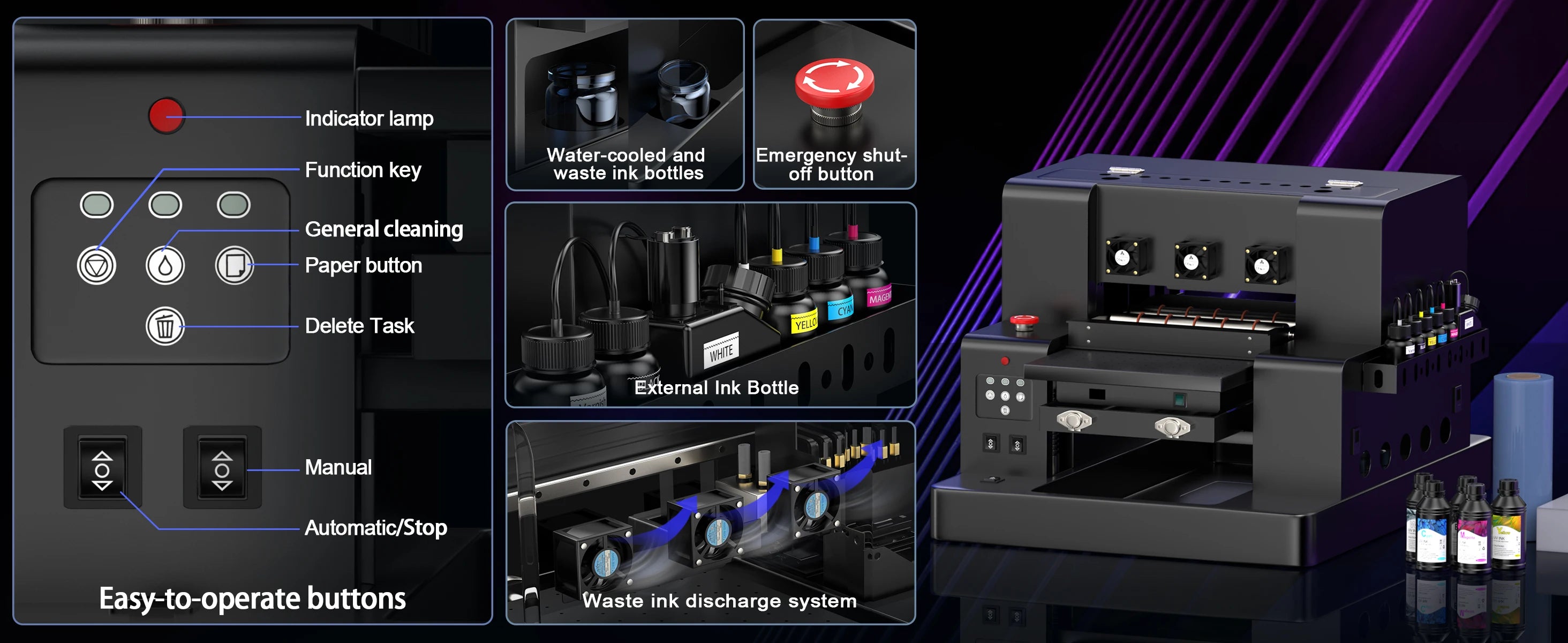 A3 UV Printer Impresora L805 UV Printer Machine UV Flatbed Printer For Bottle Wood Metal A4 UV DTF Printer Sticker 3d Printe
