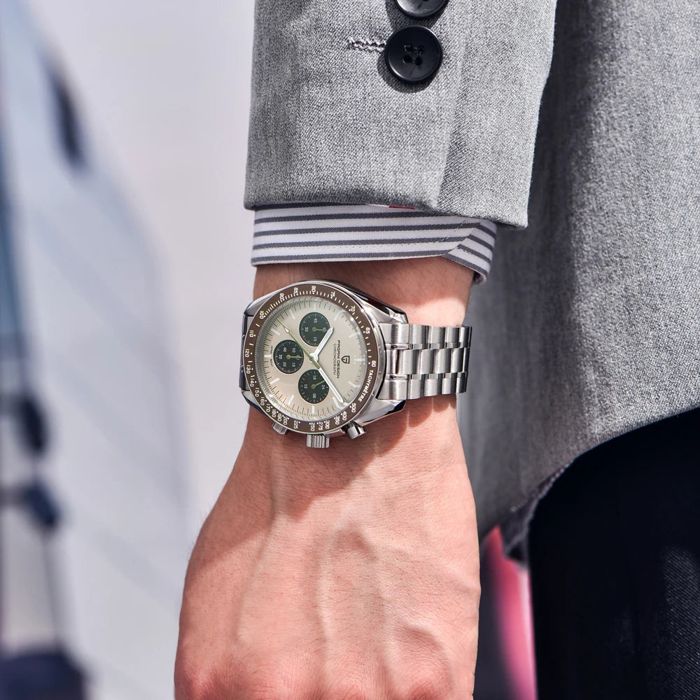 PAGANI DESIGN 2026 New Saturn Watch Luxury Quartz Watches For Men Stainless steel Luminous AR Sapphire crystal Chronograph Man