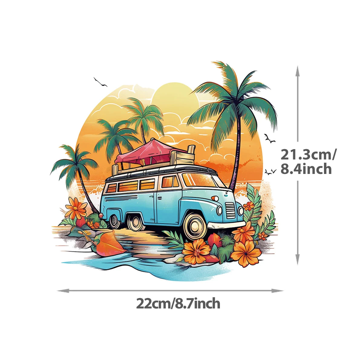 Summer Palm Tree Iron-On Transfers For Clothing Heat Transfer Diy Hoodies Clothes Stickers Stickers On The Fabric Man Woman