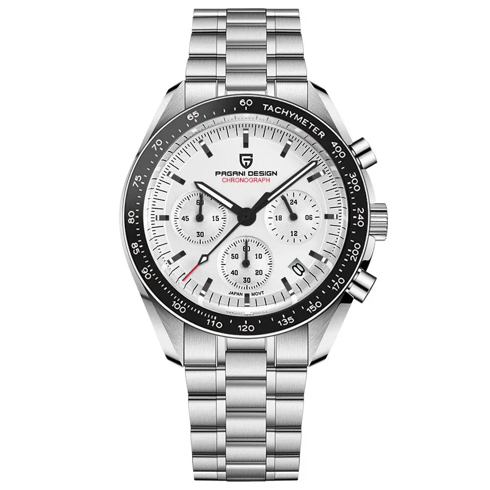PAGANI DESIGN 2026 New Saturn Watch Luxury Quartz Watches For Men Stainless steel Luminous AR Sapphire crystal Chronograph Man