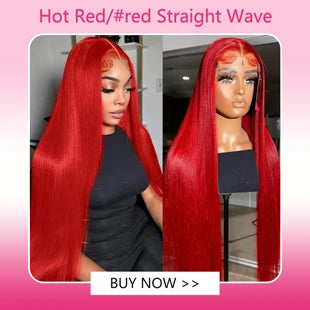 30 36 40 Inch 13x4 13x6 Straight Lace Frontal Wigs Hot Red Front Human Hair Wig 4x4 5X5 Closure Wig Pre Plucked For Women