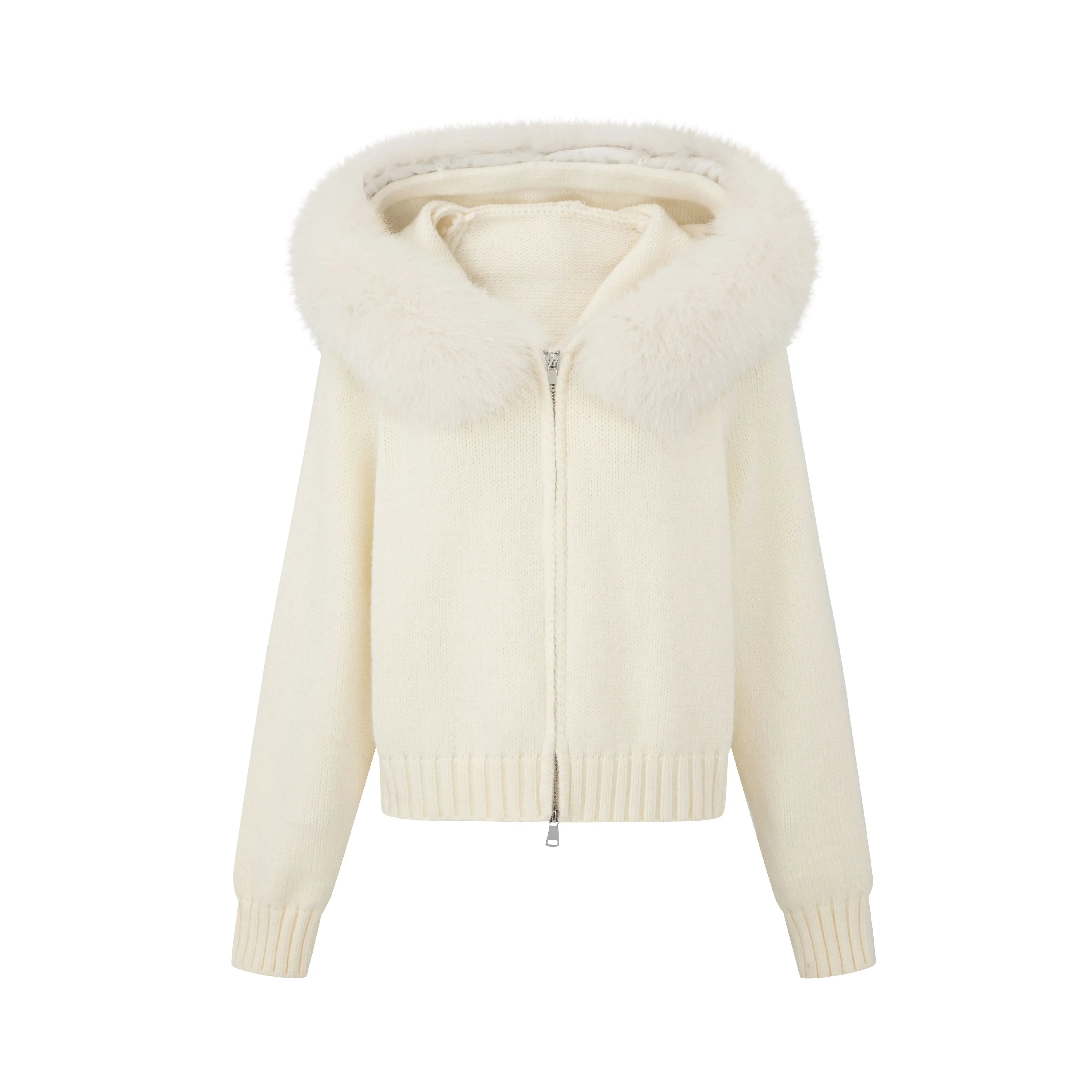 Winter Women Old Money Girl Long Sleeve Full Zip Cardigan Sweater Cuddly Hoodies Knitwear 2000s Aesthetic Korean Fashion Sweater