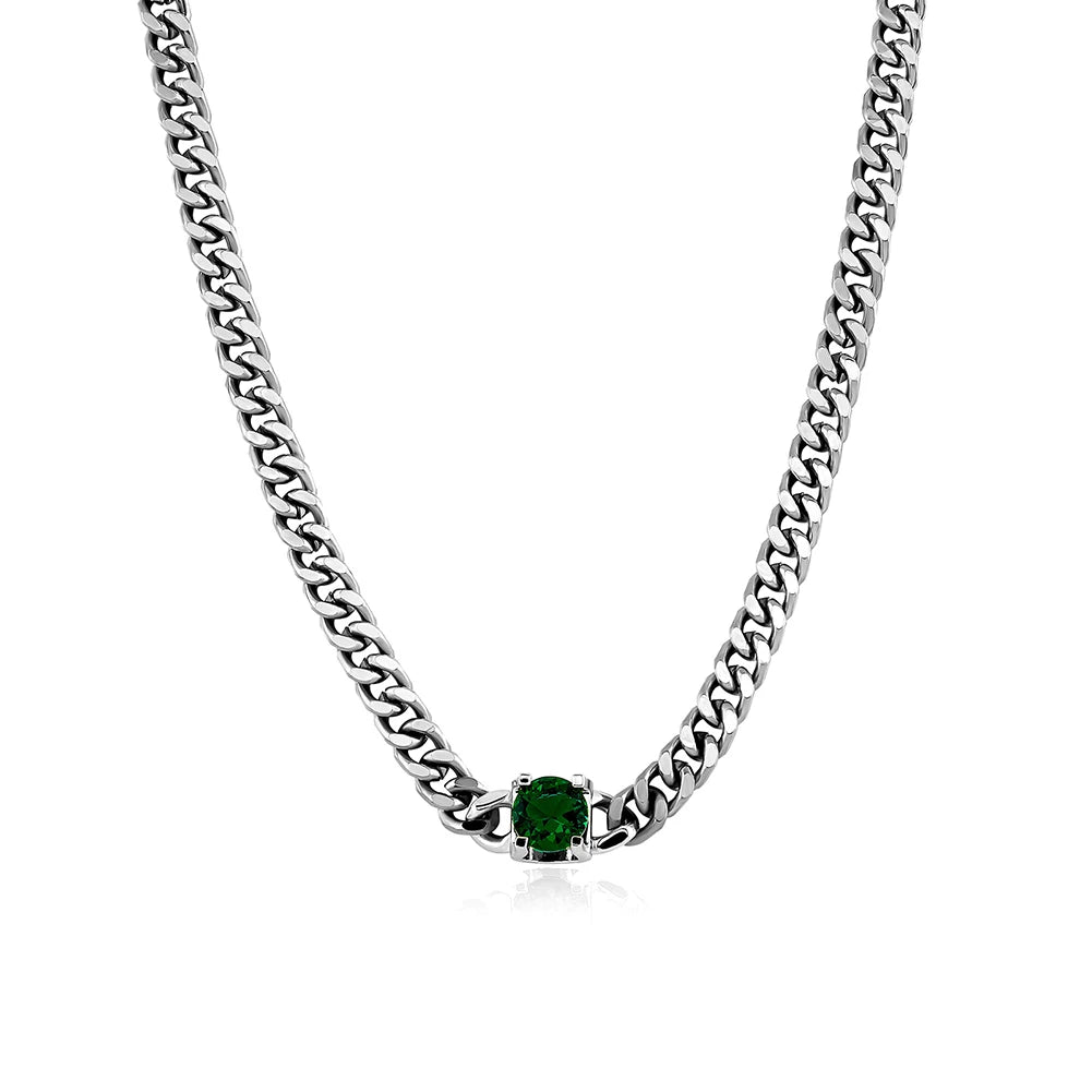 TOPGRILLZ 3MM Stainless Steel Cuban Chain With Cubic Zirconia Hip Hop Silver Gold Color Necklace Jewelry For Women