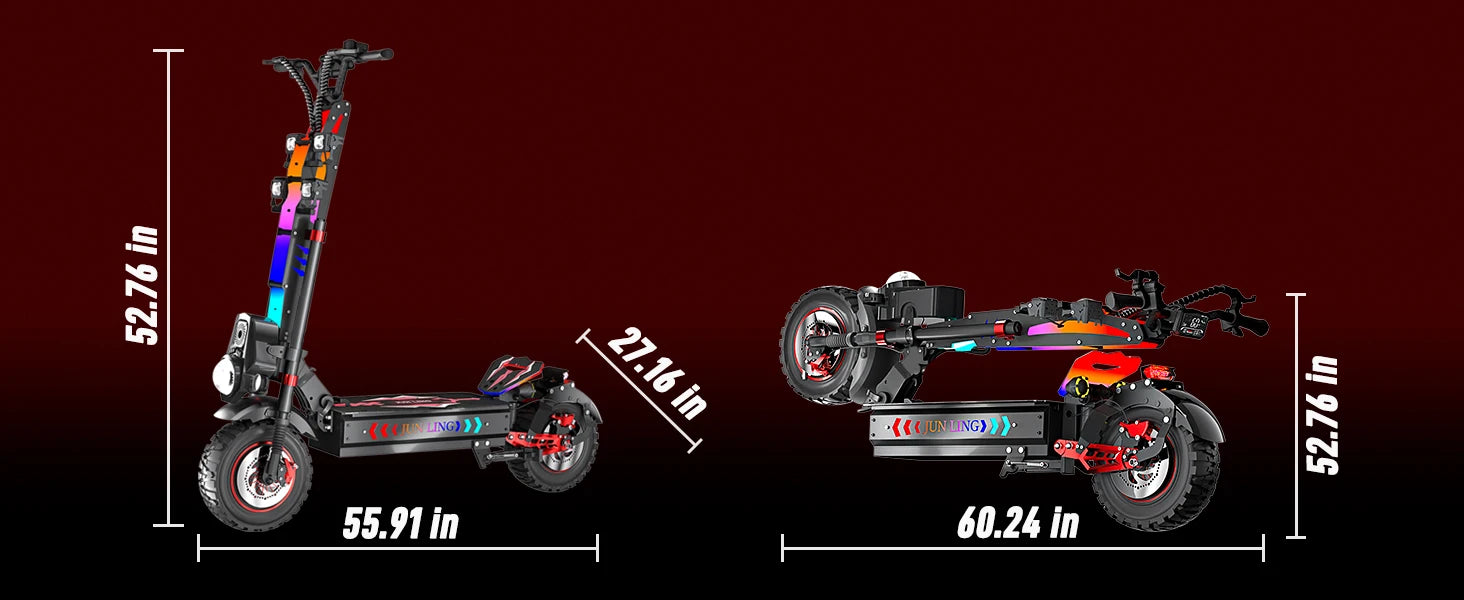 JUNLING JL86 10000W Electric Scooter for Adults with 55 MPH speed removeable battery kickscooter