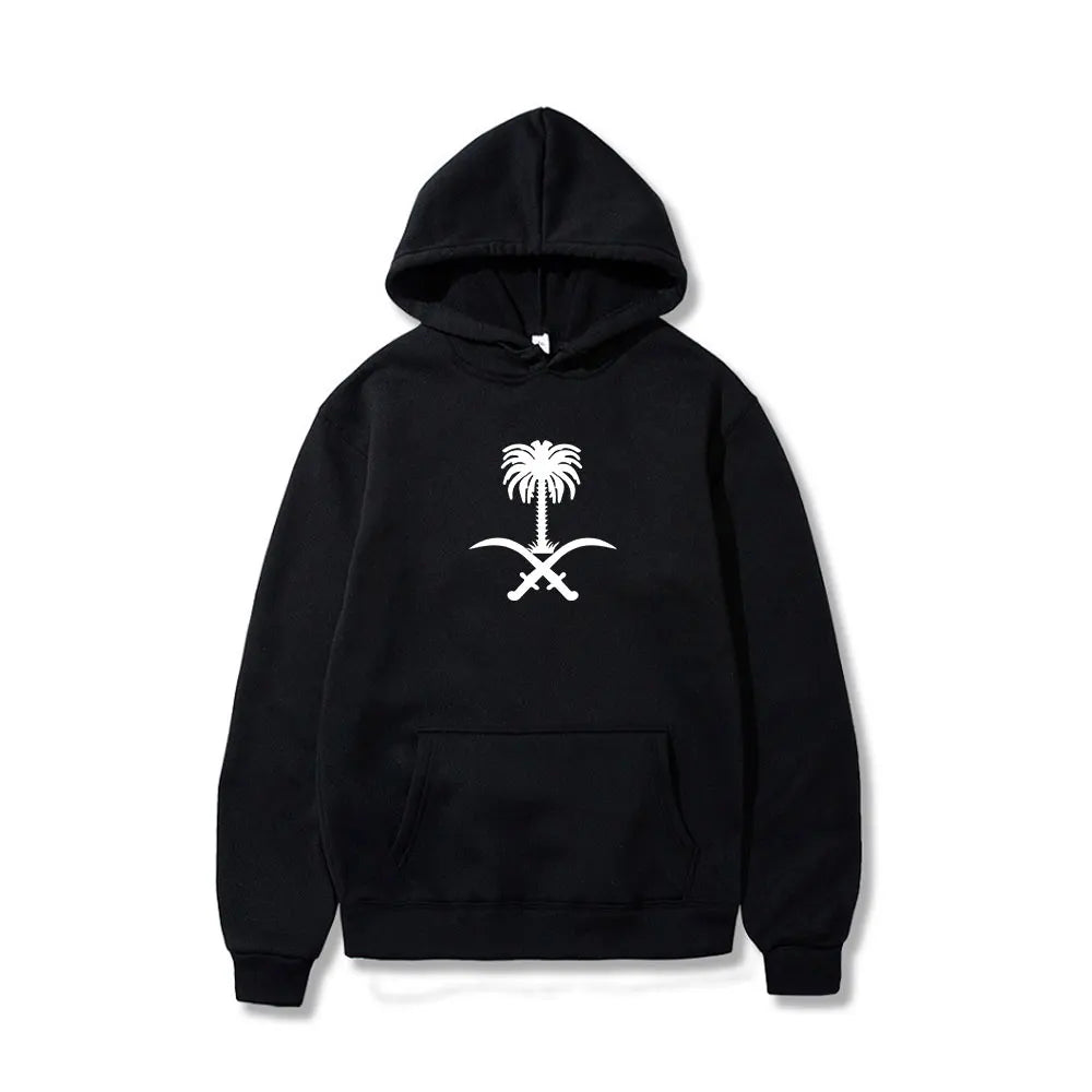 Casual Hoodies Emblem Of Saudi Arabia Country Flag Warm Winter Pullover Hoodie Men Women Unisex Hip Hop Style Sweatshirt