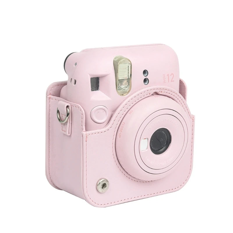 For instax Mini 12 Camera Travelling Bag PU Leather Soft Shoulder Bag For Fujifilm Film Portable Camera Bag With Shoulder Strap