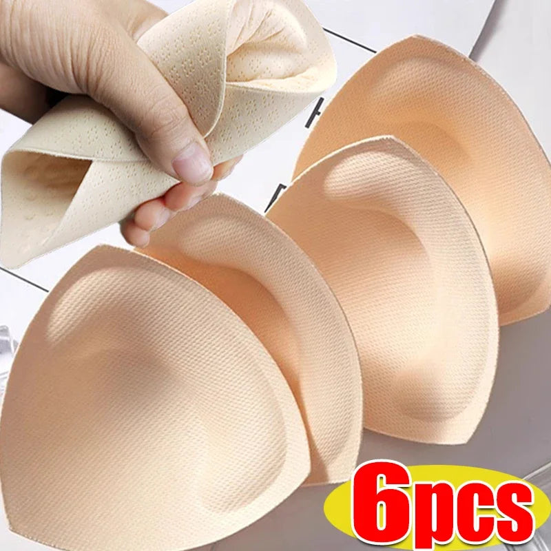 Triangle Sponge Push Up Bra Pads Set for Women Invisible Insert Swimsuit Bikini Breast Enhancers Chest Cup Pads Accessories