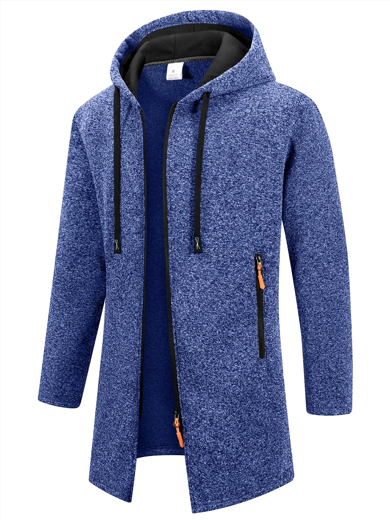 Men's Fleece Hoodies Long Sleeve Sweatwear for Men Zipper Hooded Sweatshirts Loose Autumn Winter Zipper Jacket Coat Warm Sweater