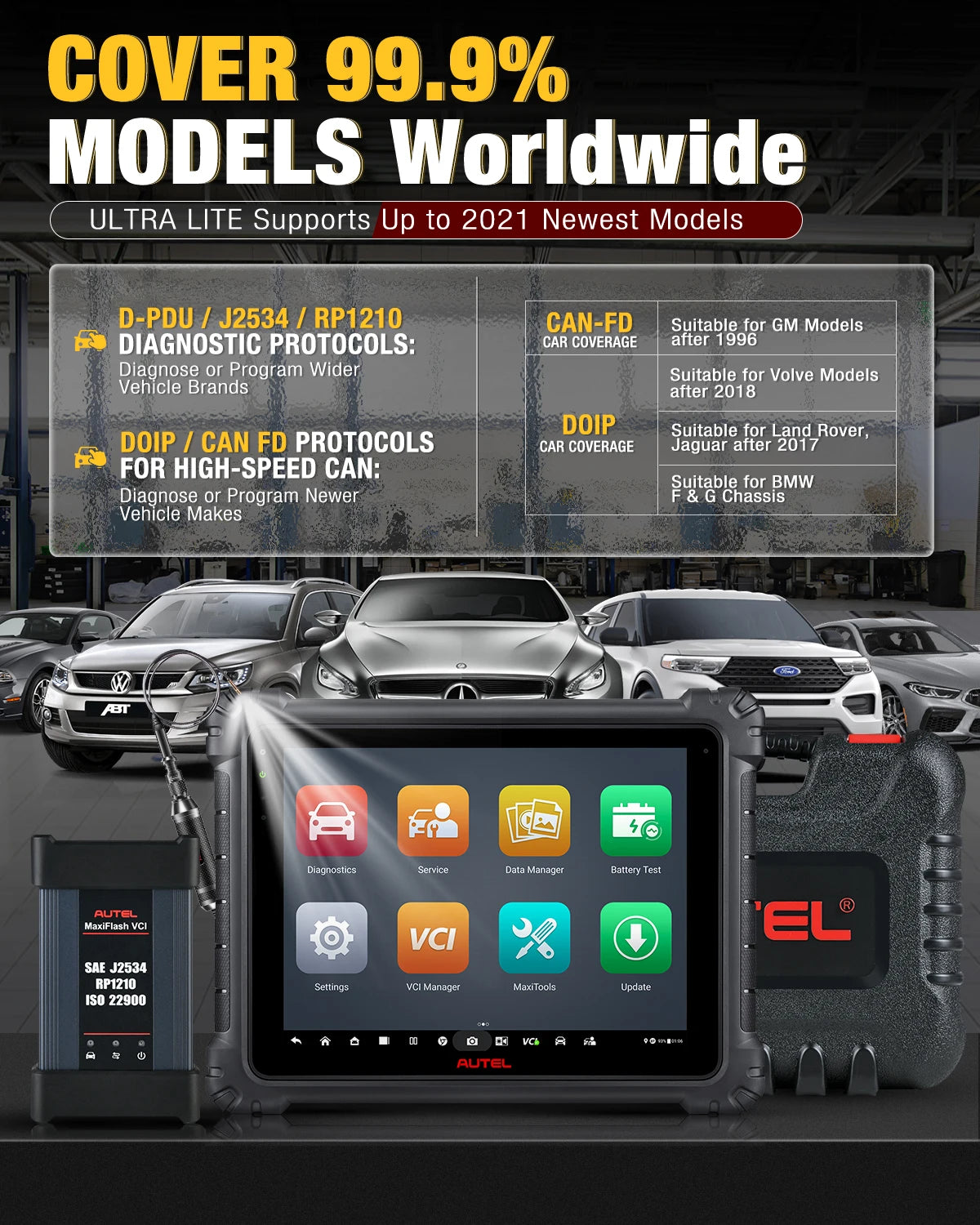 Autel Scanner Ultra Lite S Upgraded of MaxiSys MS909 Professional flagship Scan Tool, ECU Programming/Coding, 40+ Services