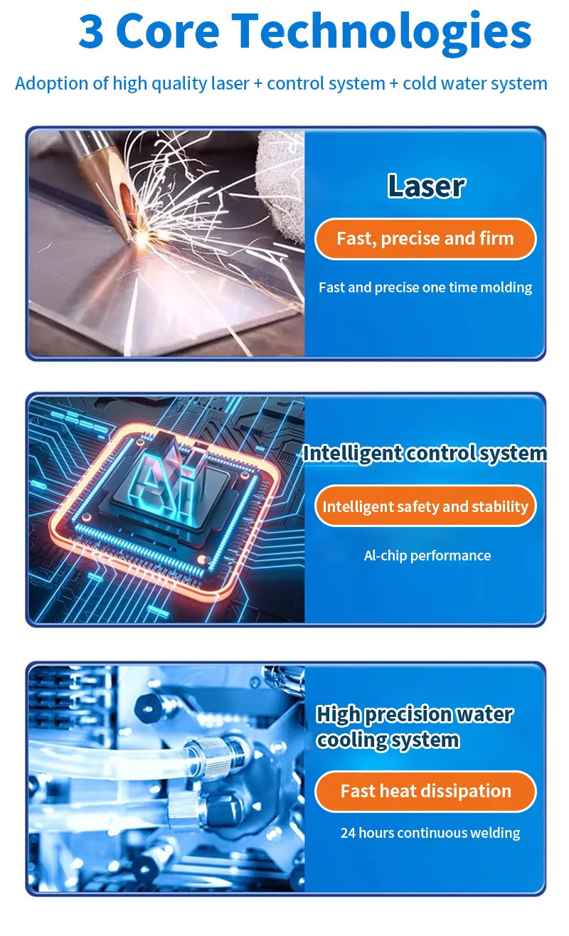 3000W Fiber Laser Welding 5 in 1 2000W Laser Welding Cleaning Cutting Machine 1500W For Metal Oxides On Stainless Steel