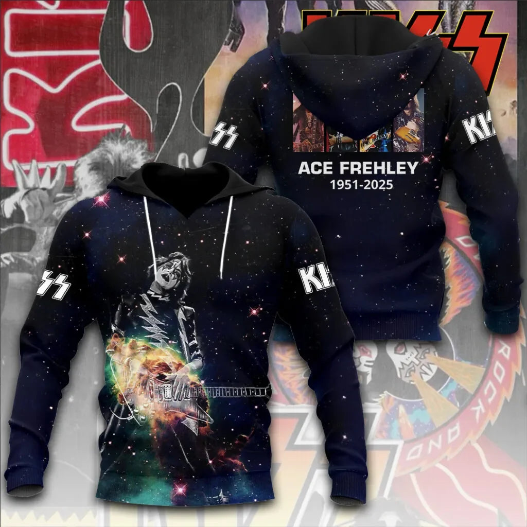 Rock KISS Hoodie Sweatshirt Male 3D Print Men Women Hip Hop Trend Tracksuit Pullover Coat Oversized Y2k Men's Hoodies