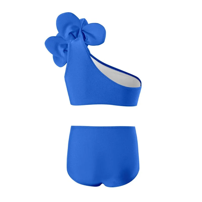 Baby Girls Swimwear Suits 2024 New Children Cute Sleeveless Swimsuit 2Pcs Kids Summer Solid Colour Set Fashion Beach Clothes