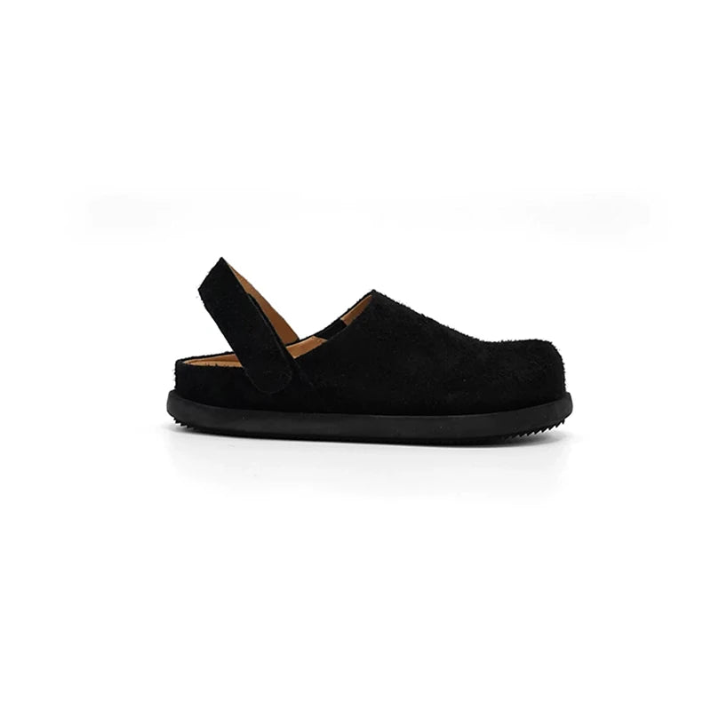 Summer New Sandals for Men Breathable Cow suede Birken Velcro Maillard Slippers Trendy Brown Sandals Comfortable to Wear