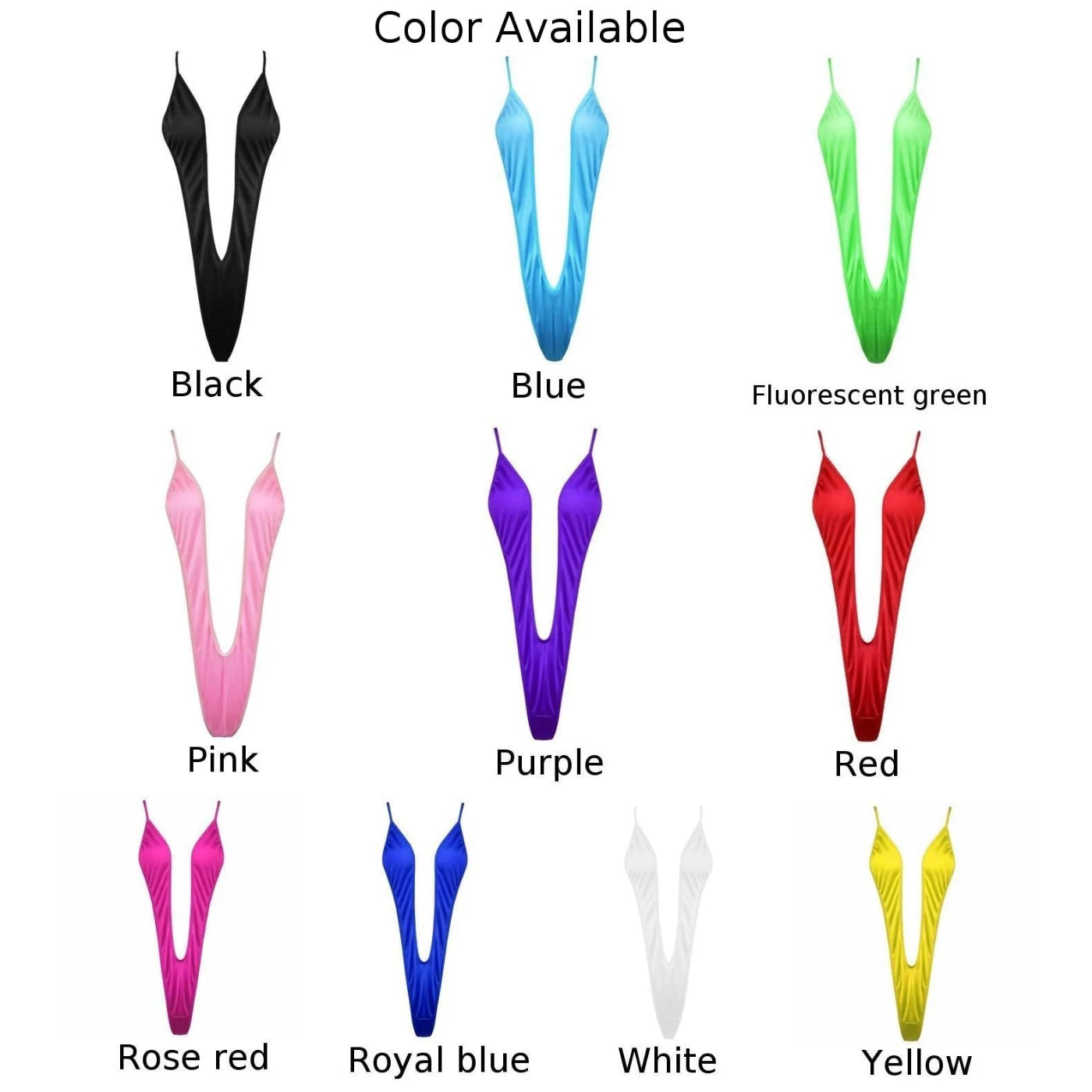 Women Sexy Lingerie Bodysuit Swimsuit Tempt Backless Deep V Bikini High Stretch Three-Point Bikini Swimsuit Clubwear